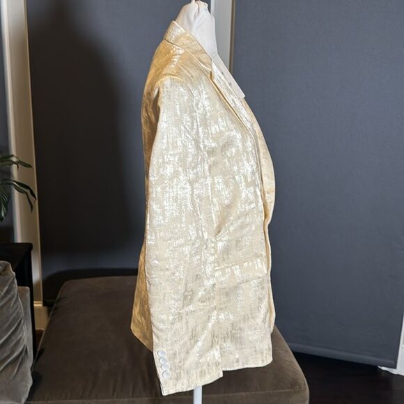 Men’s Slim Fit Beige Dress Suit Jacket Blazer Formal Notched Lapels Size 36 NWT - Picture 5 of 11